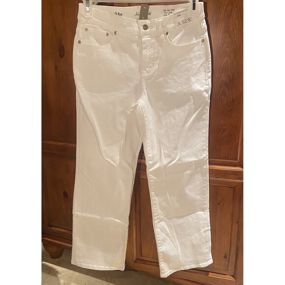 J.Crew Lower-rise Full Length Slim Wide Jean 1996 Stretch White Size 25P Petite - Picture 3 of 12